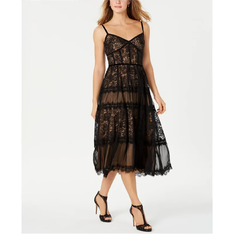 Luxury Classic Tadashi Shoji Womens Lace Bustier Dress, Black, 10