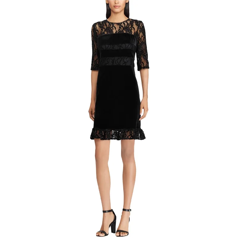 Urban Style American Living Womens Velvet Lace Midi Dress