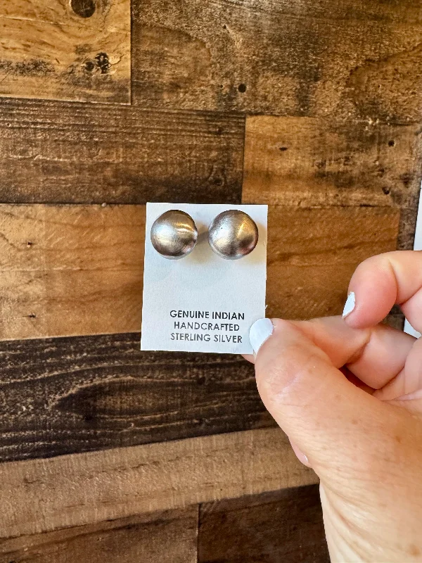 High-end atmosphere 15 mm Sterling silver pearls stud earrings