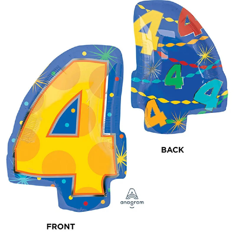 Hooded design 20 inch NUMBER 4 - CONFETTI DOTS