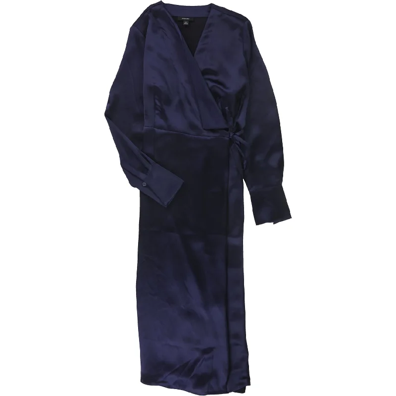 Casual And Versatile Alfani Womens Solid Wrap Dress