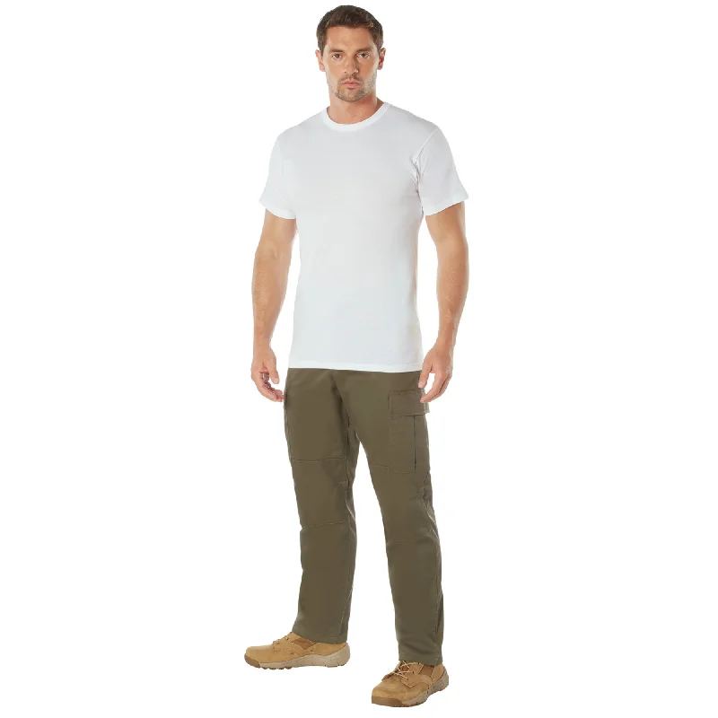 Fashionable sports White Short Sleeve Crew Neck T-Shirt - Solid Color T-Shirt with Cotton / Polyester Blend
