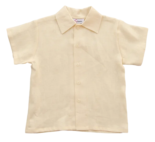Creative Prints Jack and Teddy Yellow Linen Dress Shirt