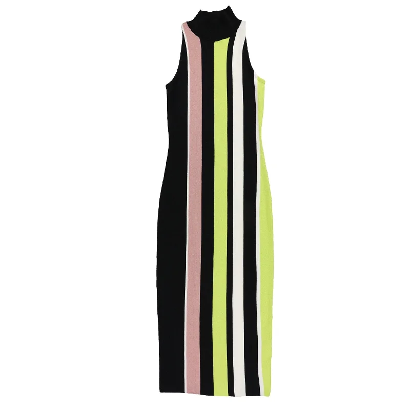 New Season Series bar III Womens Stripe Sweater Dress, Black, X-Small