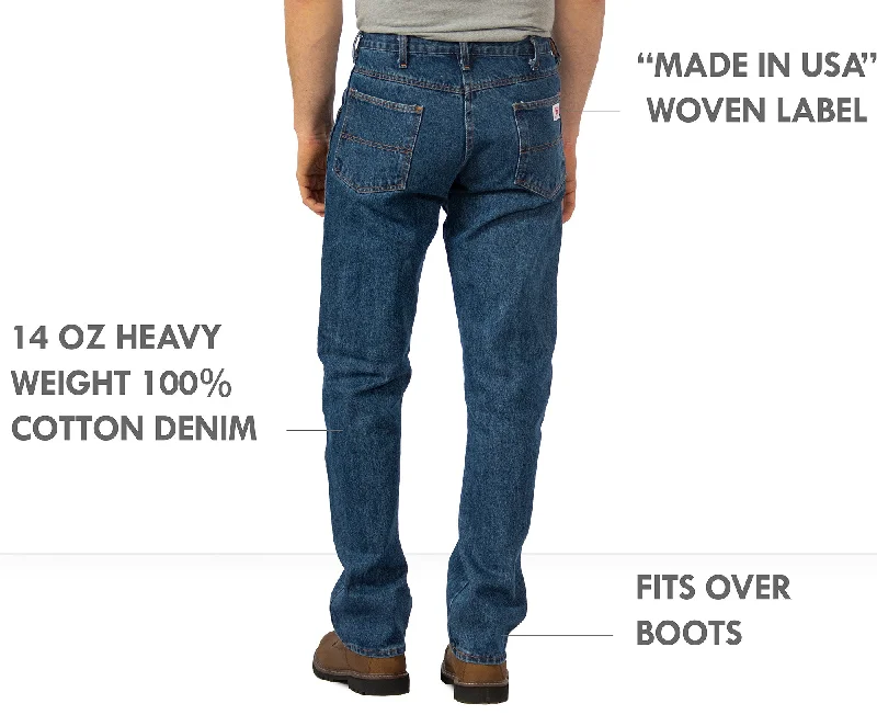 Celebrity Style #105 American Made Jean REGULAR FIT 14 oz. Dark Stone Washed Five Pocket Jean