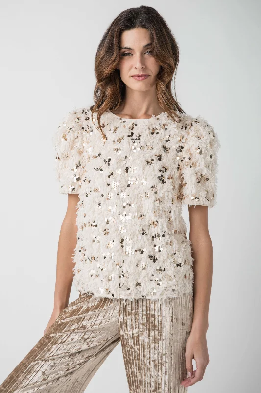 Single item design THML Sequin Eyelash Top