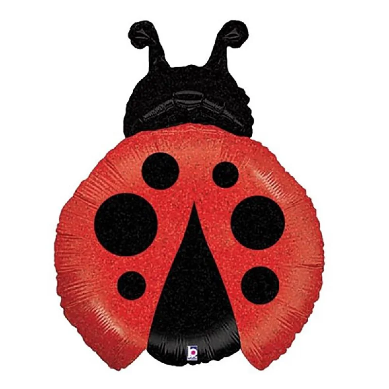 Single-shoulder Neck Design 27 inch LITTLE HOLOGRAPHIC LADYBUG - RED