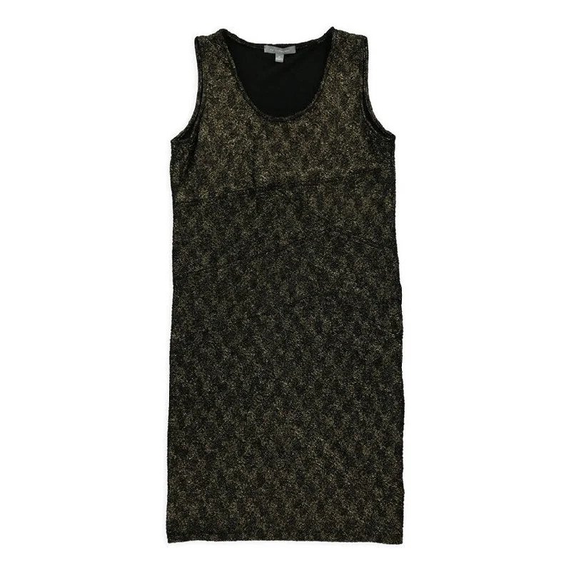 Classic Items NY Collection Womens Gold Shimmer Bodycon Dress, Black, Medium