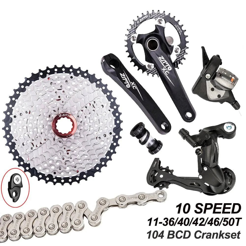 Fashion Innovation 1x10 Speed MTB Derailleurs Shifter Groupset Bike Crankset 11-50T Cassette Flywheel 10 Speed Chain for MTB Mountain Bike
