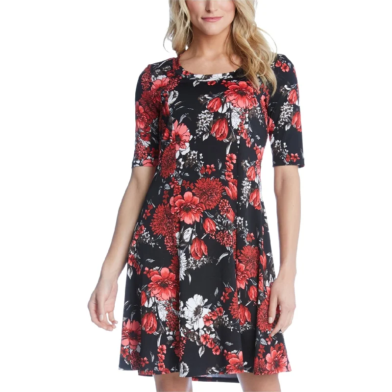 Slim Fit Karen Kane Womens Floral A-Line Dress