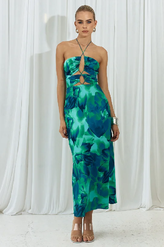 Economic Outlook Blossom Dress - Green Calista