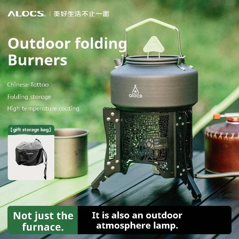Moisture wicking ALOCS Liuguang Stove Outdoor Camping Equipment Stove Lamp Dual Purpose Gluttonous Design Foldable Portable Stove Head