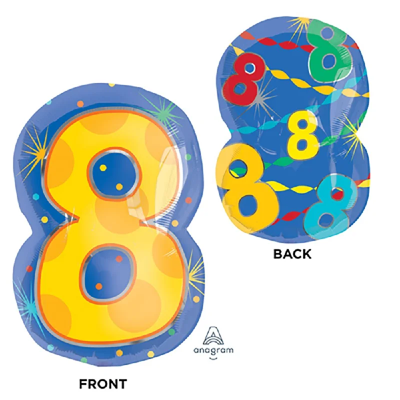 Ultra-lightweight 20 inch NUMBER 8 - CONFETTI DOTS