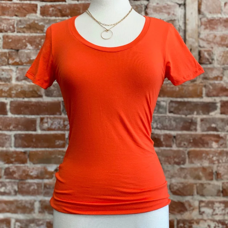 Boutique style Basically Yes Scoop Neck Top Orange