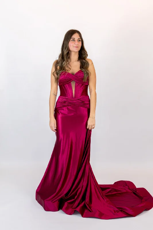 Comfortable down Prom Dress 56161 | Burgundy