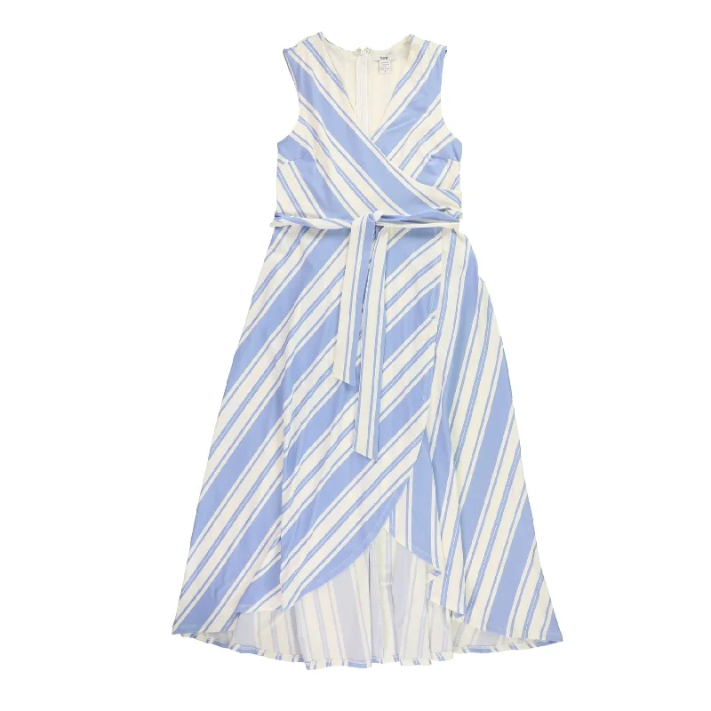 Trendy Wear Bar Iii Womens Striped Wrap Dress