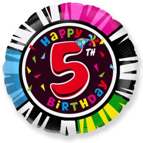 Warm Atmosphere 18 inch HAPPY BIRTHDAY - FIVE