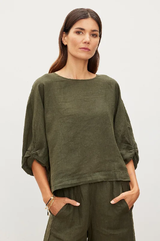Sports litigation style CASS LINEN TOP
