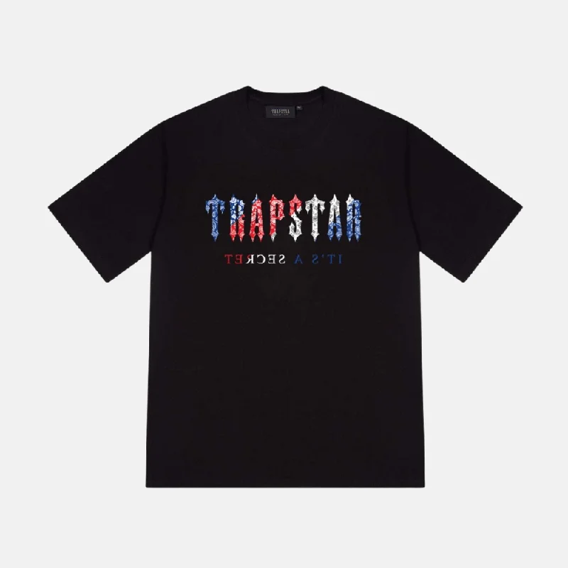 Thin Design Trapstar Decoded Paisley Revolution T-Shirt - Black / Red / Blue