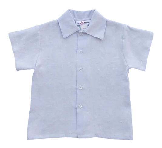 Exquisite Craftsmanship Jack and Teddy Light Blue Linen Dress Shirt