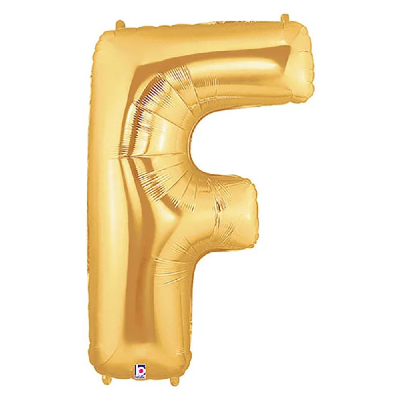 Retro Style 40 inch LETTER F - GOLD MEGALOON