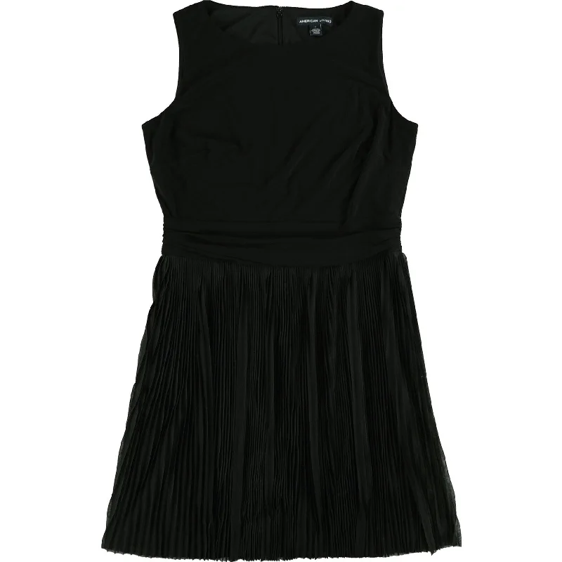 European And American Style American Living Womens Pleated A-Line Fit & Flare Dress
