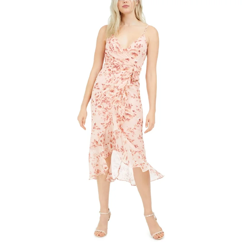Trendy And Casual Bardot Womens Floral Midi Surplice Dress