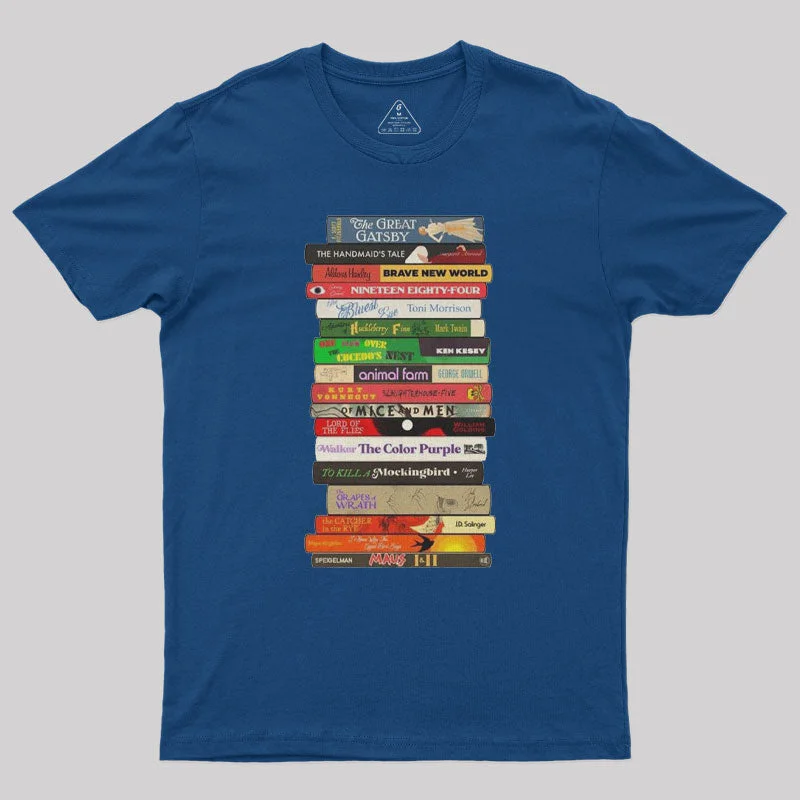 Soft Clothing Classic Banned Books Stack Geek T-Shirt