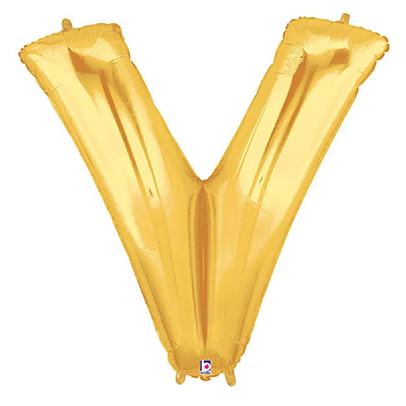 Boutique style 40 inch LETTER V - GOLD MEGALOON