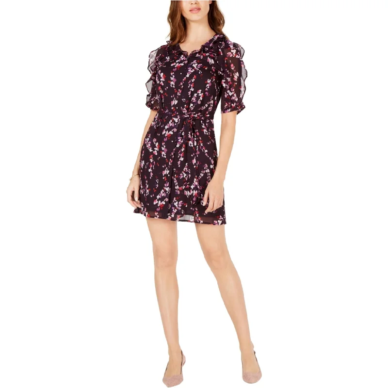 Relaxed Style maison Jules Womens Floral Ruffled Dress, Purple, Large