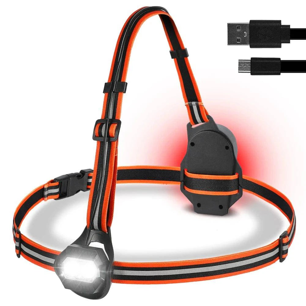 Free Design Outdoor Sport Light IPX4 Waterproof USB Rechargeable Flashlight LED Night Chest Lamp Running Cycling Accessories