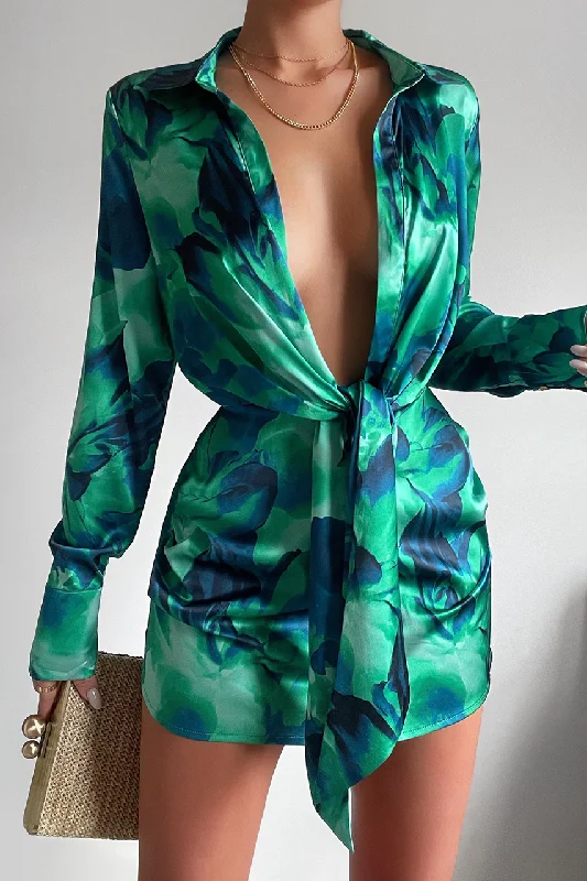 Effortless Elegance RUBY CALISTA DRESS - GREEN FLORAL
