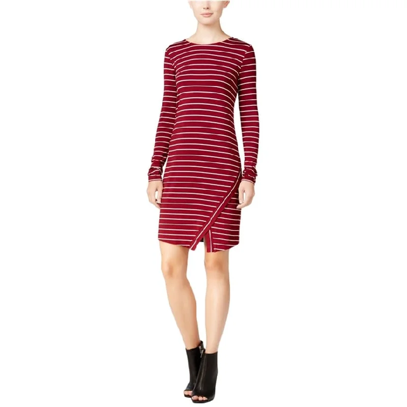 Beautiful Romance Kensie Womens Striped Envelope-Hem Sheath Dress, Red, Small