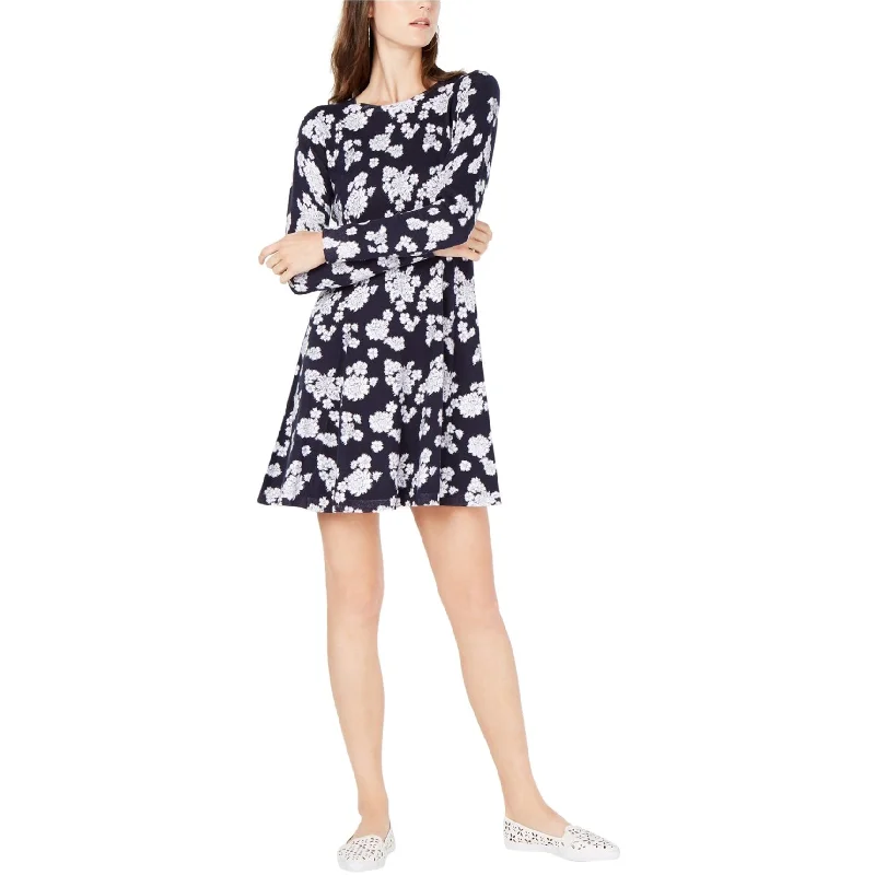 Lounge Chic Michael Kors Womens Lace Print Sweater Dress