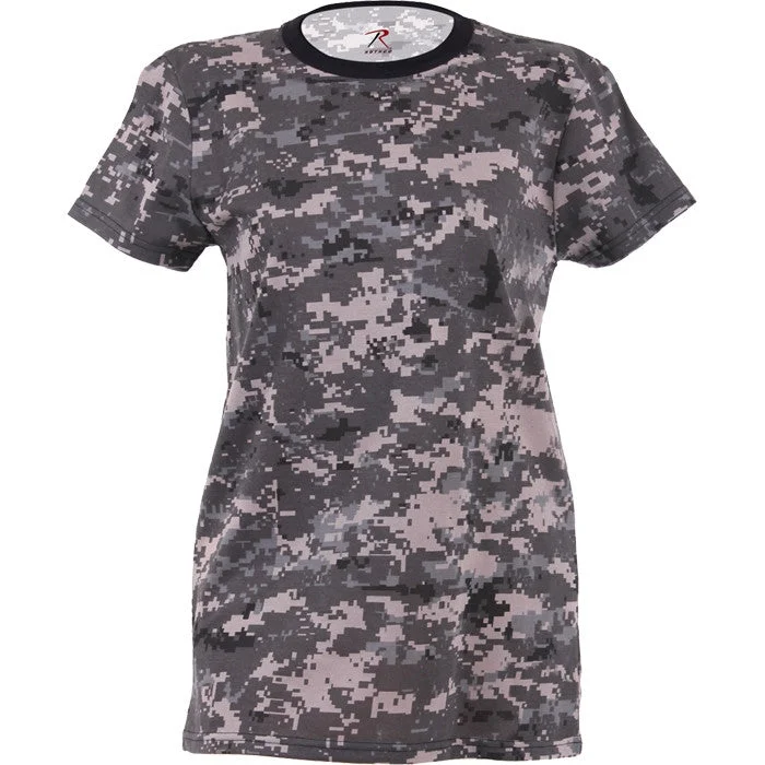 Lounge Wear Subdued Urban Digital Camouflage - Womens Military Long T-Shirt