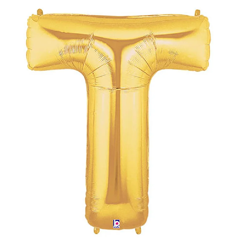 Simple research 40 inch LETTER T - GOLD MEGALOON