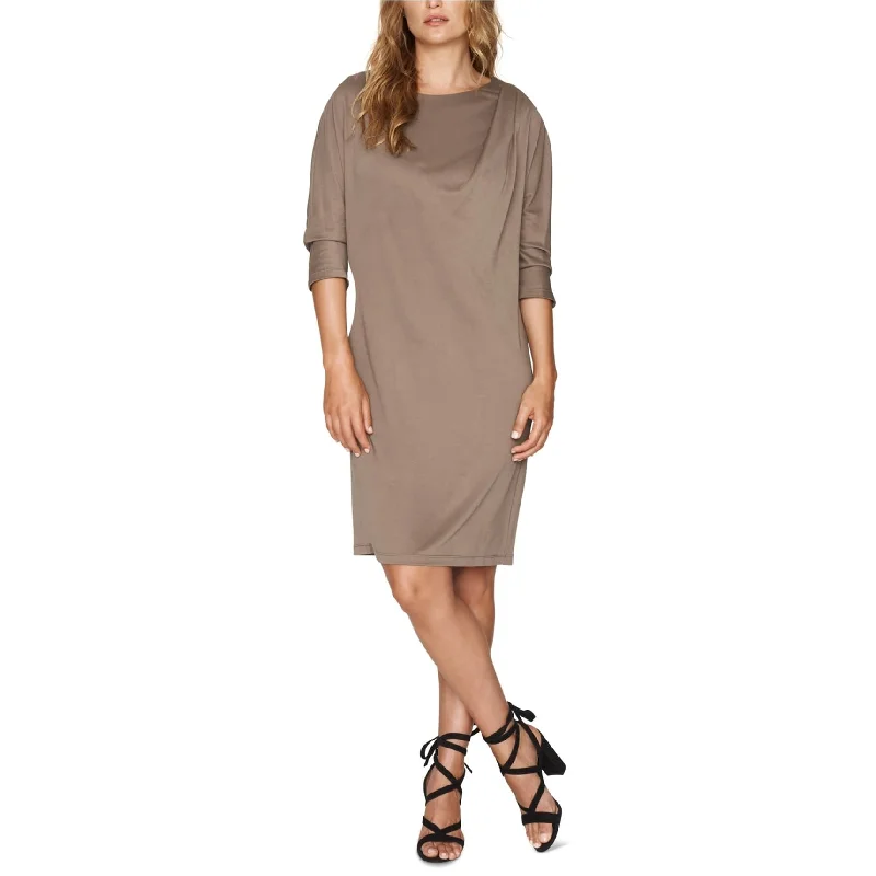 Comfortable And Simple b New York Womens Ruched Sheath Dress, Brown, X-Large