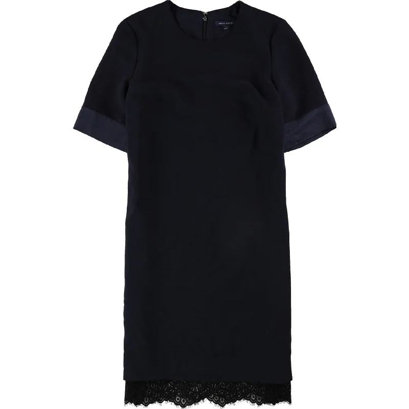 Sports Cool Tommy Hilfiger Womens Lace Hem A-line Dress, Blue, 6