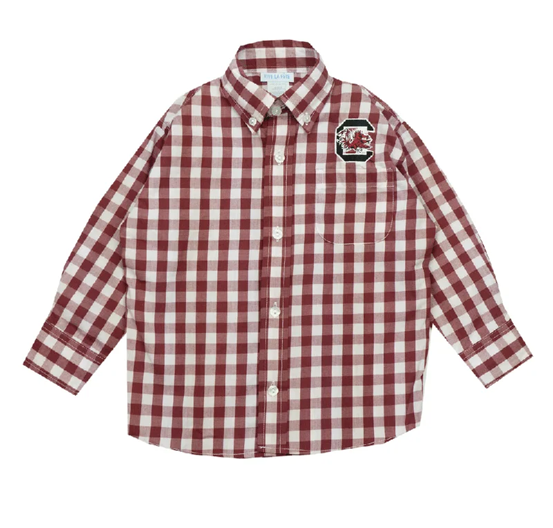 French Style Vive La Fete University of South Carolina Embroidered Dress Shirt