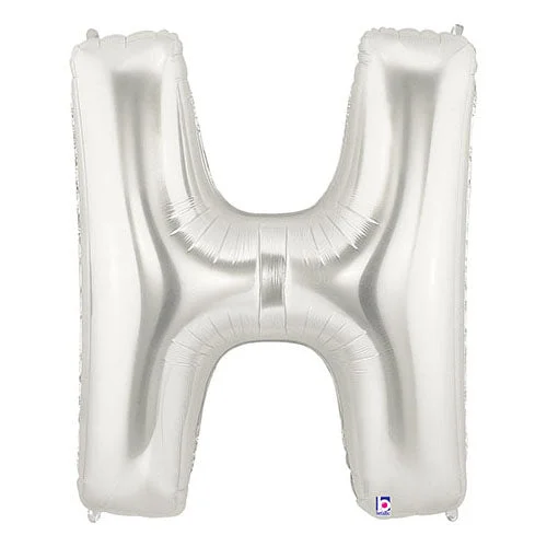 Retro Style 40 inch LETTER H - SILVER MEGALOON