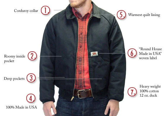 Printing decoration NO LONGER MADE #1836 American Made Jacket Black Duck Traditional 12 oz. Jacket Made in USA
