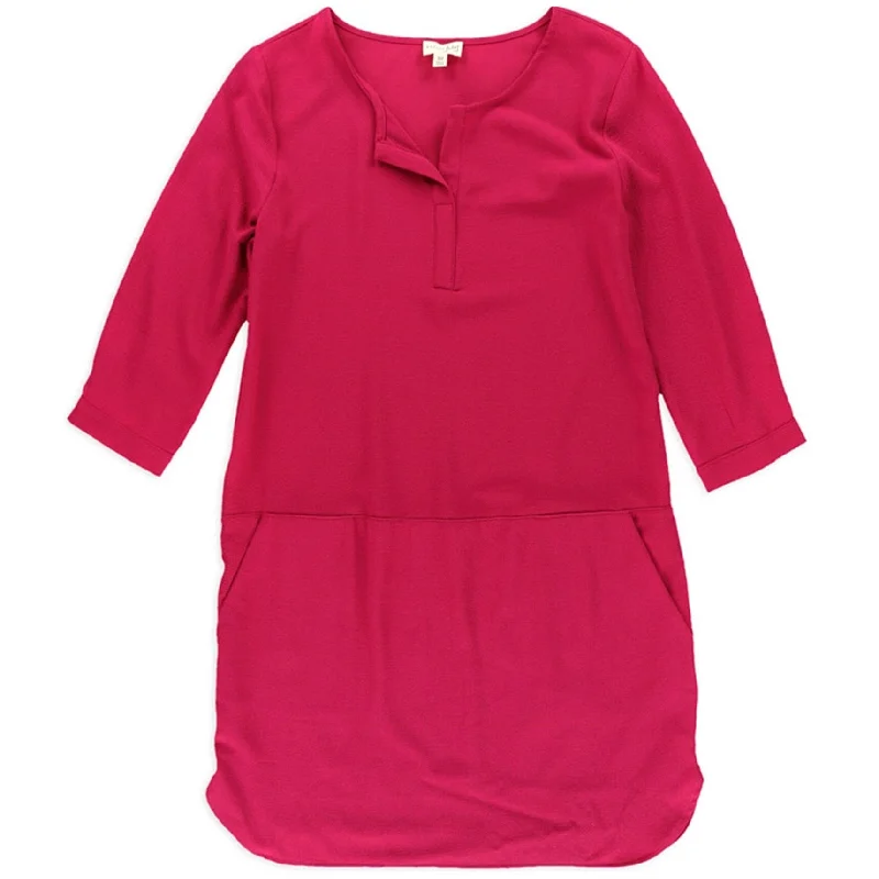 Thin Design maison Jules Womens Split Neck Shift Dress, Pink, X-Small