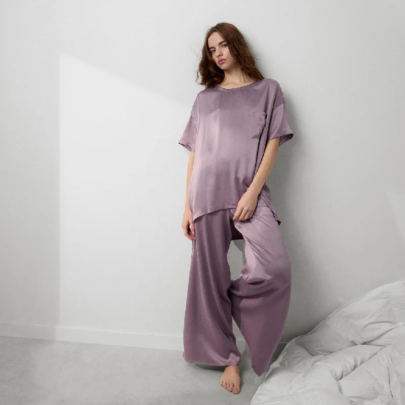 Unique prints Washable Silk Tee Pant Set
