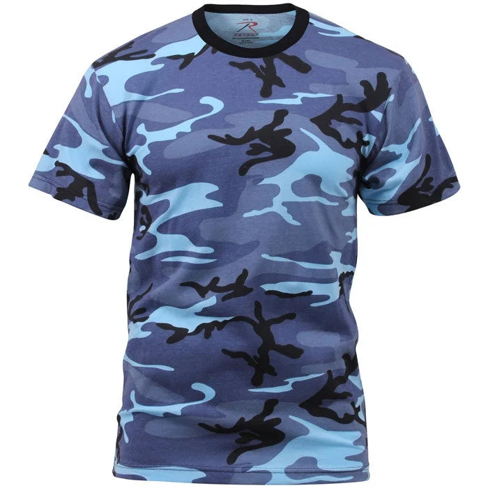 Luxury Classic Sky Blue Camouflage - Military T-Shirt