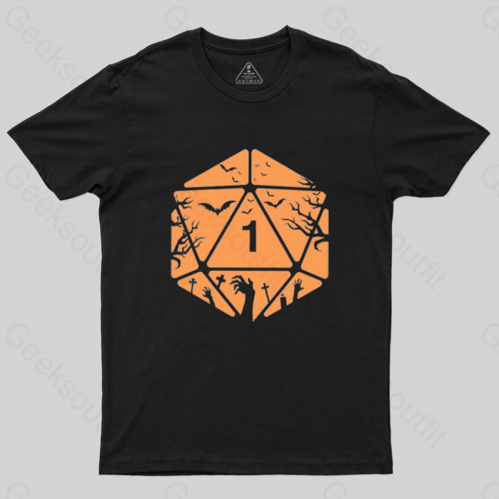 Elegant Style Halloween D20 Die T-Shirt