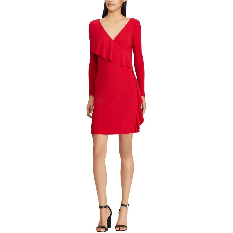 Street Letter Style American Living Womens Solid Ruffled Dress, Red, 16
