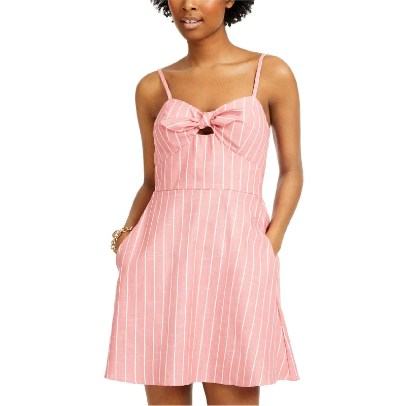 Soft Wear Speechless Womens Stripe Fit & Flare Dress, Pink, Medium