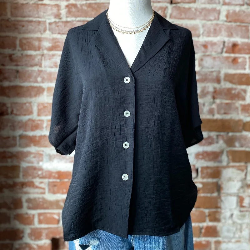 Design And Tailoring Zoey Button Down Top Black