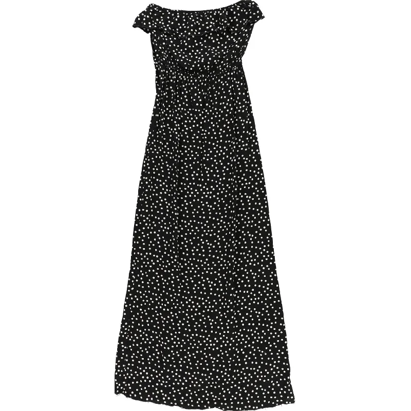 Dessert Matching bar III Womens Polka Dot Strapless Maxi Dress, Black, X-Small