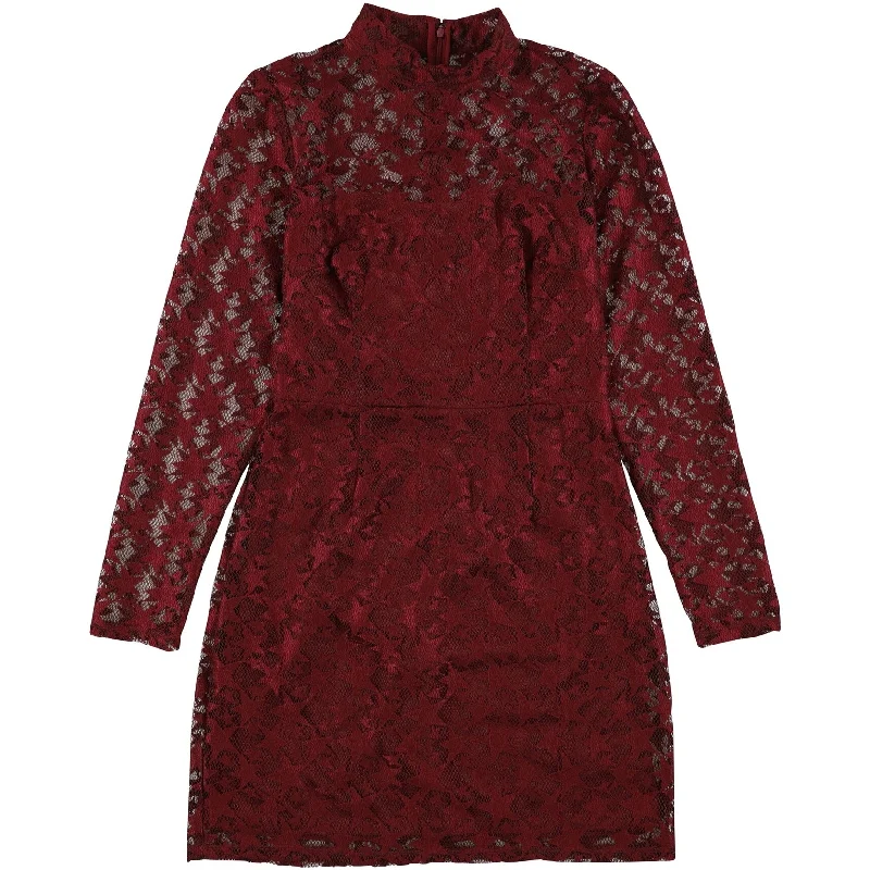 Creative Prints Betsey Johnson Womens Star Lace Mini Dress, Red, 8